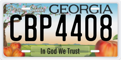 GA license plate CBP4408