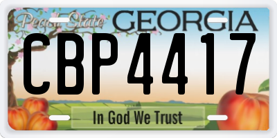 GA license plate CBP4417