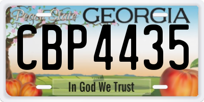 GA license plate CBP4435