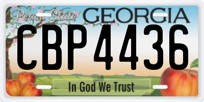 GA license plate CBP4436