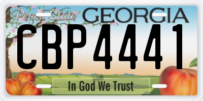 GA license plate CBP4441