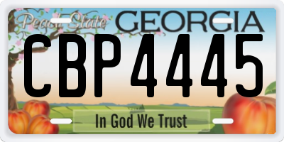 GA license plate CBP4445