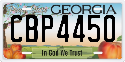 GA license plate CBP4450