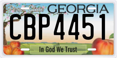 GA license plate CBP4451