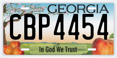 GA license plate CBP4454
