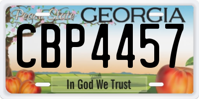 GA license plate CBP4457