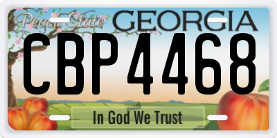 GA license plate CBP4468