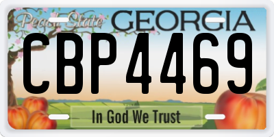 GA license plate CBP4469