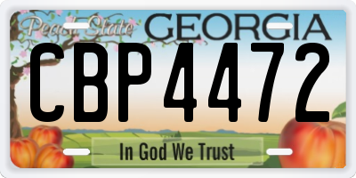 GA license plate CBP4472