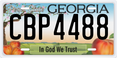 GA license plate CBP4488