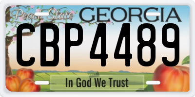 GA license plate CBP4489