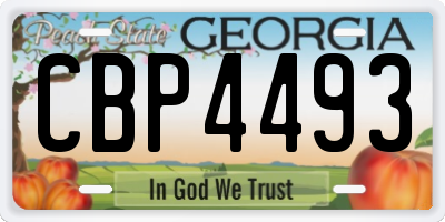 GA license plate CBP4493