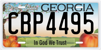GA license plate CBP4495
