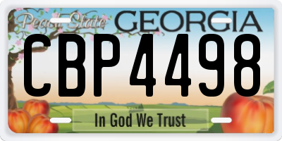 GA license plate CBP4498