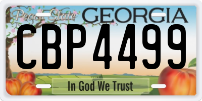 GA license plate CBP4499