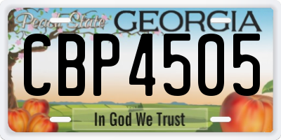 GA license plate CBP4505