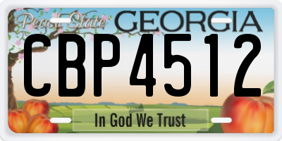 GA license plate CBP4512