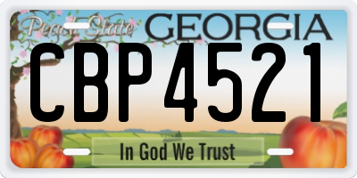 GA license plate CBP4521