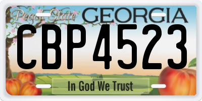 GA license plate CBP4523
