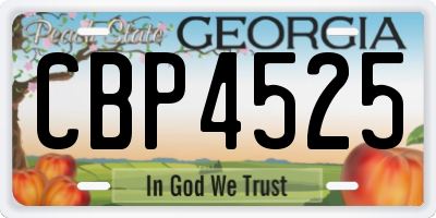 GA license plate CBP4525
