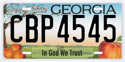 GA license plate CBP4545