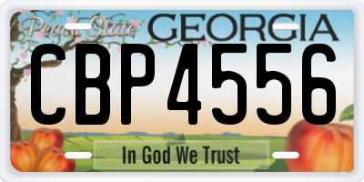 GA license plate CBP4556