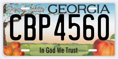 GA license plate CBP4560