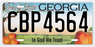 GA license plate CBP4564