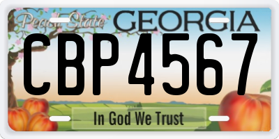 GA license plate CBP4567