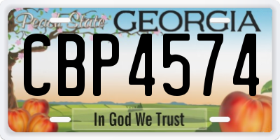 GA license plate CBP4574