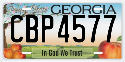 GA license plate CBP4577