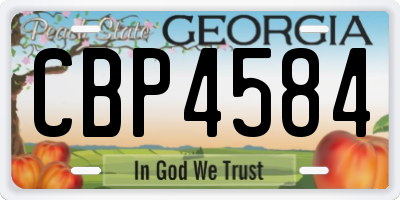 GA license plate CBP4584