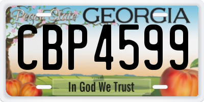 GA license plate CBP4599