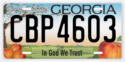 GA license plate CBP4603