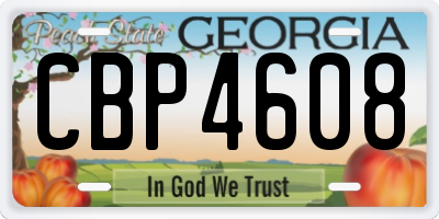 GA license plate CBP4608