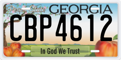 GA license plate CBP4612