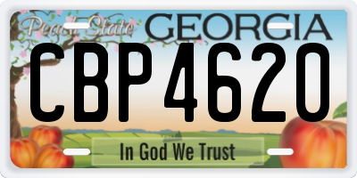 GA license plate CBP4620