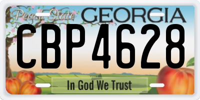 GA license plate CBP4628