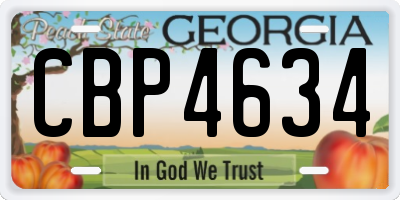 GA license plate CBP4634