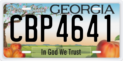 GA license plate CBP4641