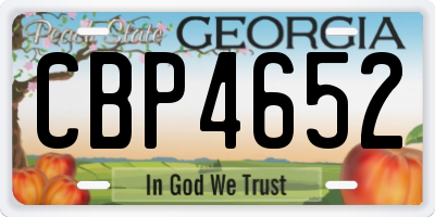 GA license plate CBP4652
