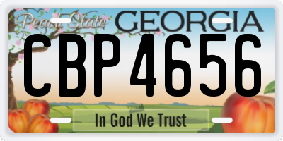 GA license plate CBP4656