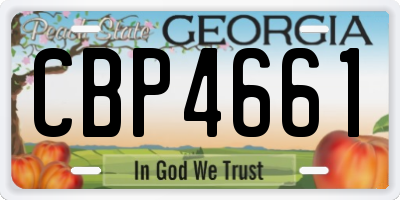 GA license plate CBP4661