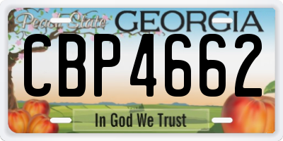 GA license plate CBP4662