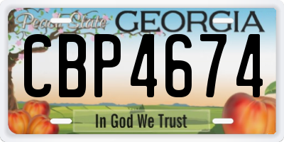 GA license plate CBP4674