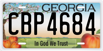GA license plate CBP4684