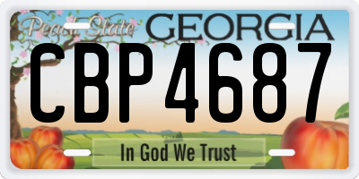 GA license plate CBP4687