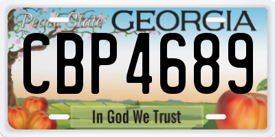 GA license plate CBP4689