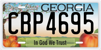 GA license plate CBP4695
