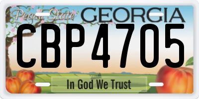 GA license plate CBP4705